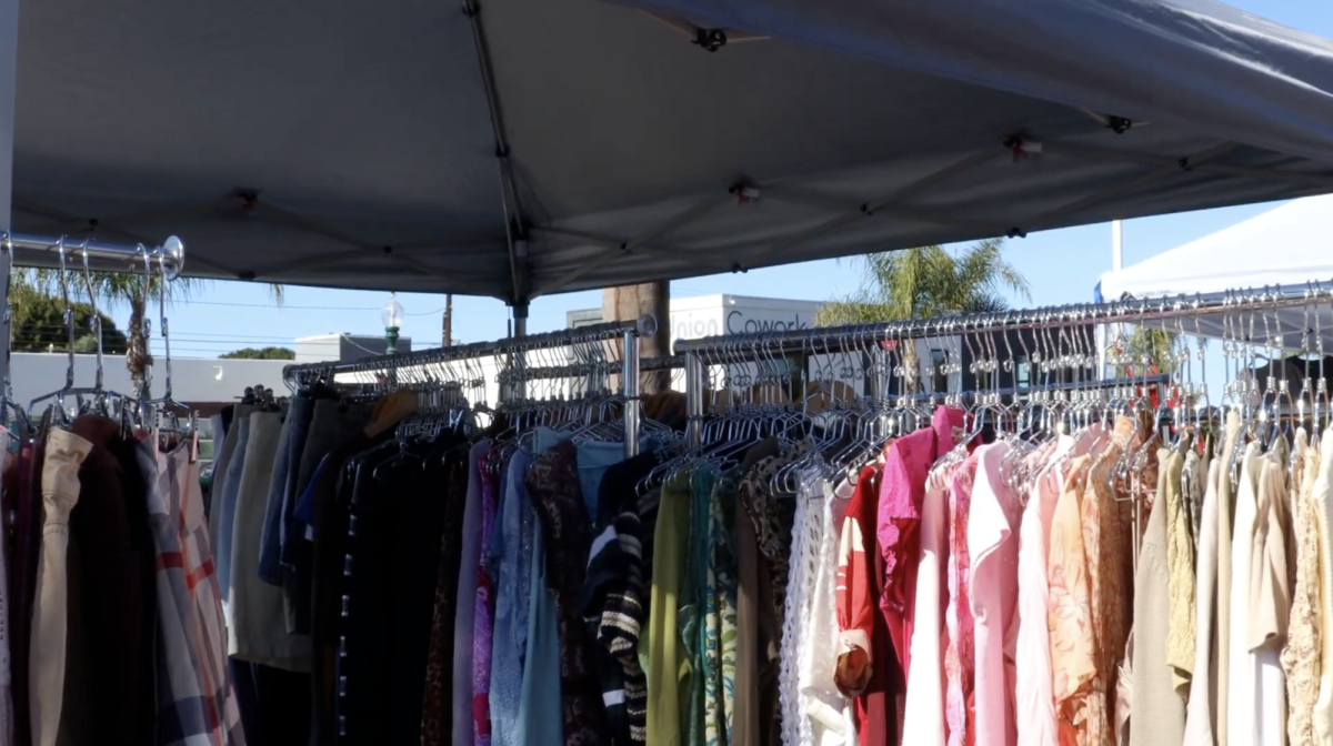 A local flee market in Solana Beach is home to a variety of clothing stands. Reporters interviewed local vendors on why they participate. Photo courtesy of Coral Diaz. 